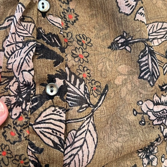 Free People Boho flows Floral Print Top, fall colors, sz. Small - Picture 6 of 11
